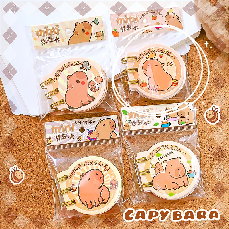 kawaii Stationery office supplies Portable mini notebook cute capybara journal Diary school notebooks for kid Notepads for notes