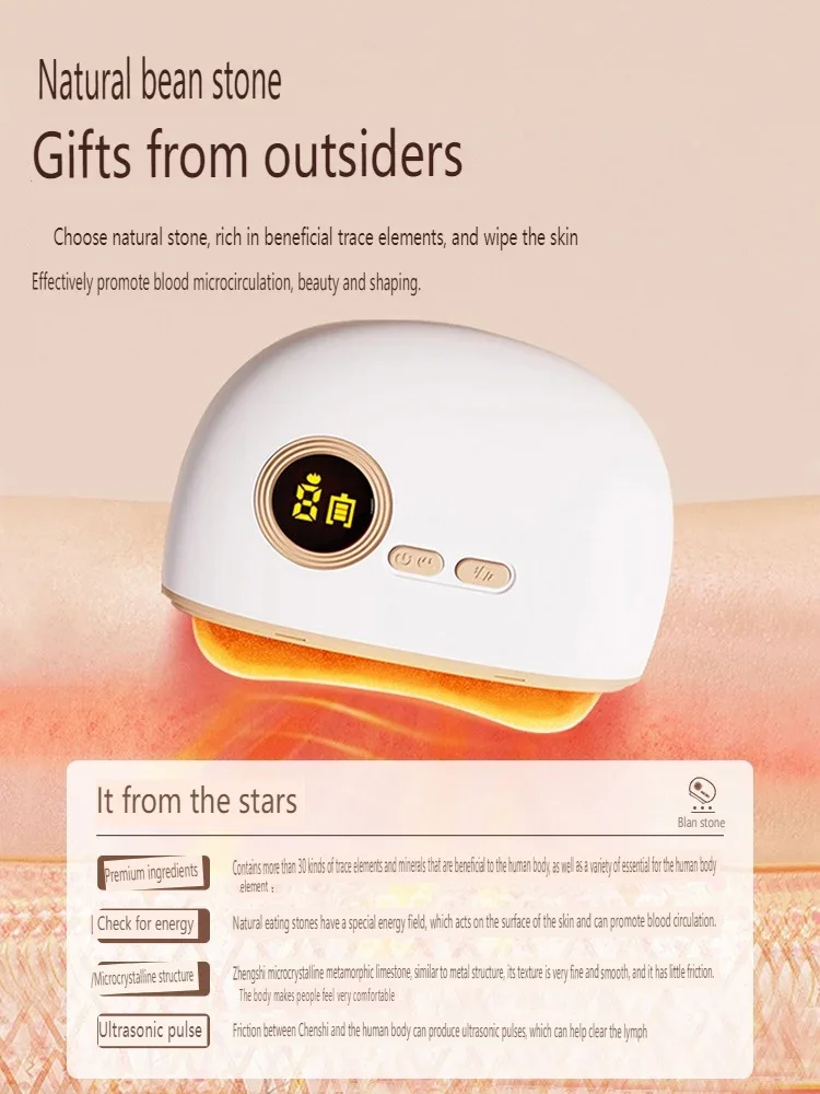 Electric Massager Beauty Device Hot Compress Vibration Body Gua Sha Vibration Massage Usb Charge ML-008