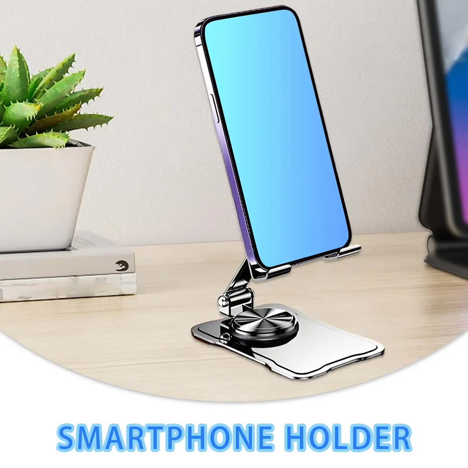 Soporte de teléfono para escritorio, soporte plegable para teléfono, soporte giratorio ajustable, soporte pequeño para teléfono inteligente para fotografía, filmación de Vlogging