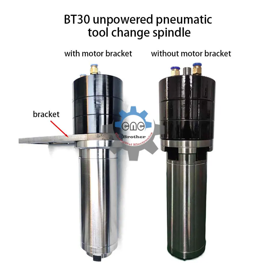 CNC BT30 cylinder automatic tool change without power spindle assembly with center blowing synchronous wheel tapping spindle