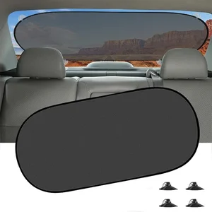 Carro Dobrável Sun Shade com Ventosas, Auto Pára-sol da Janela Traseira, Malha Universal, Viseira da Janela Traseira, Proteção UV, 100x50cm 8 principais vendas capa para carro dobravel - №2