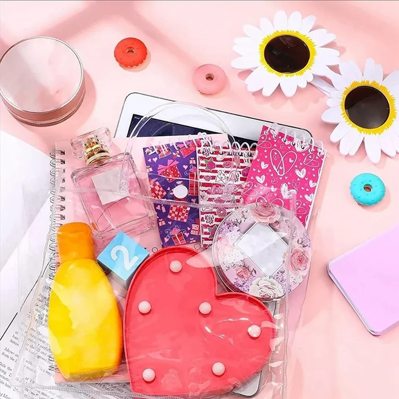 【NEW】10Pcs Transparent Gift Bags With Handles Waterproof PVC Shopping Bags For Jewelry Candy Perfume Christmas Gift Wedding Dura