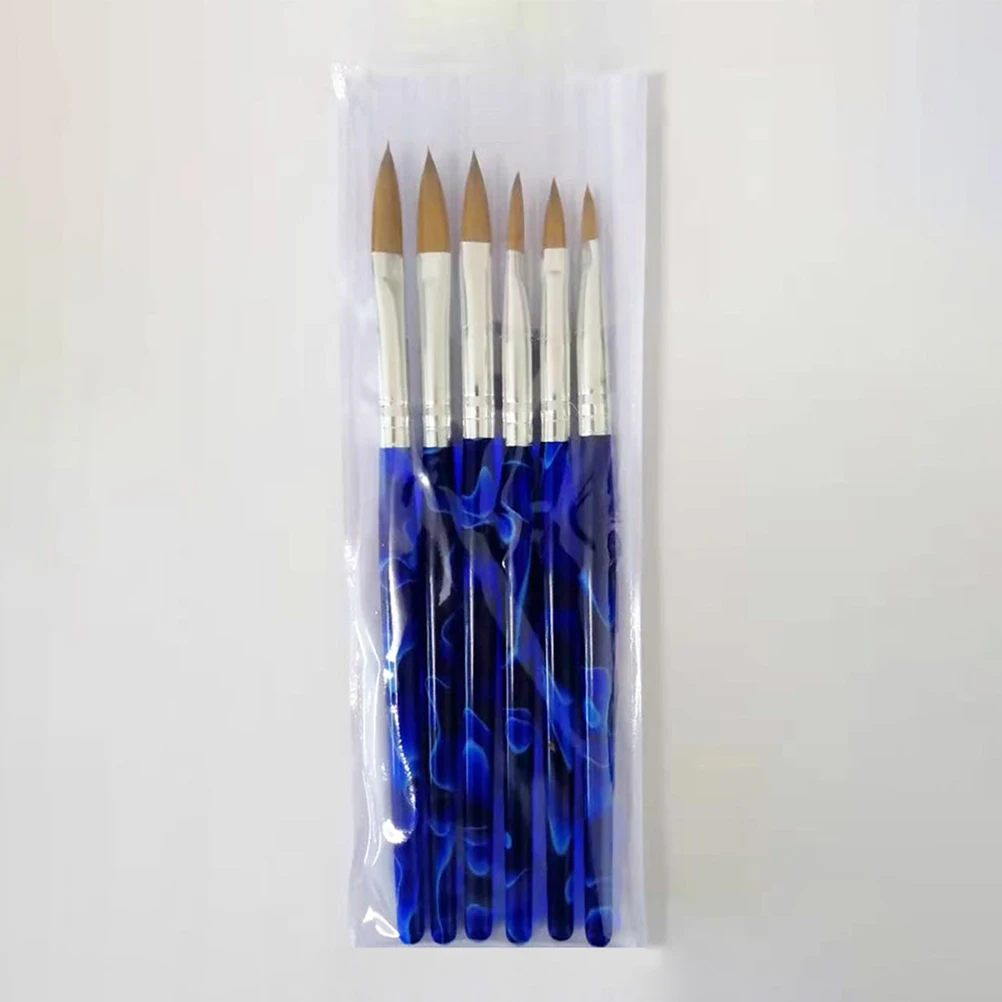 

6pcs Art Brush Pens Aluminum Manicure Drawing Tool For Diy Glitter Painting Durable Easy Use Gel Pen Kit Long-Lasting Nail