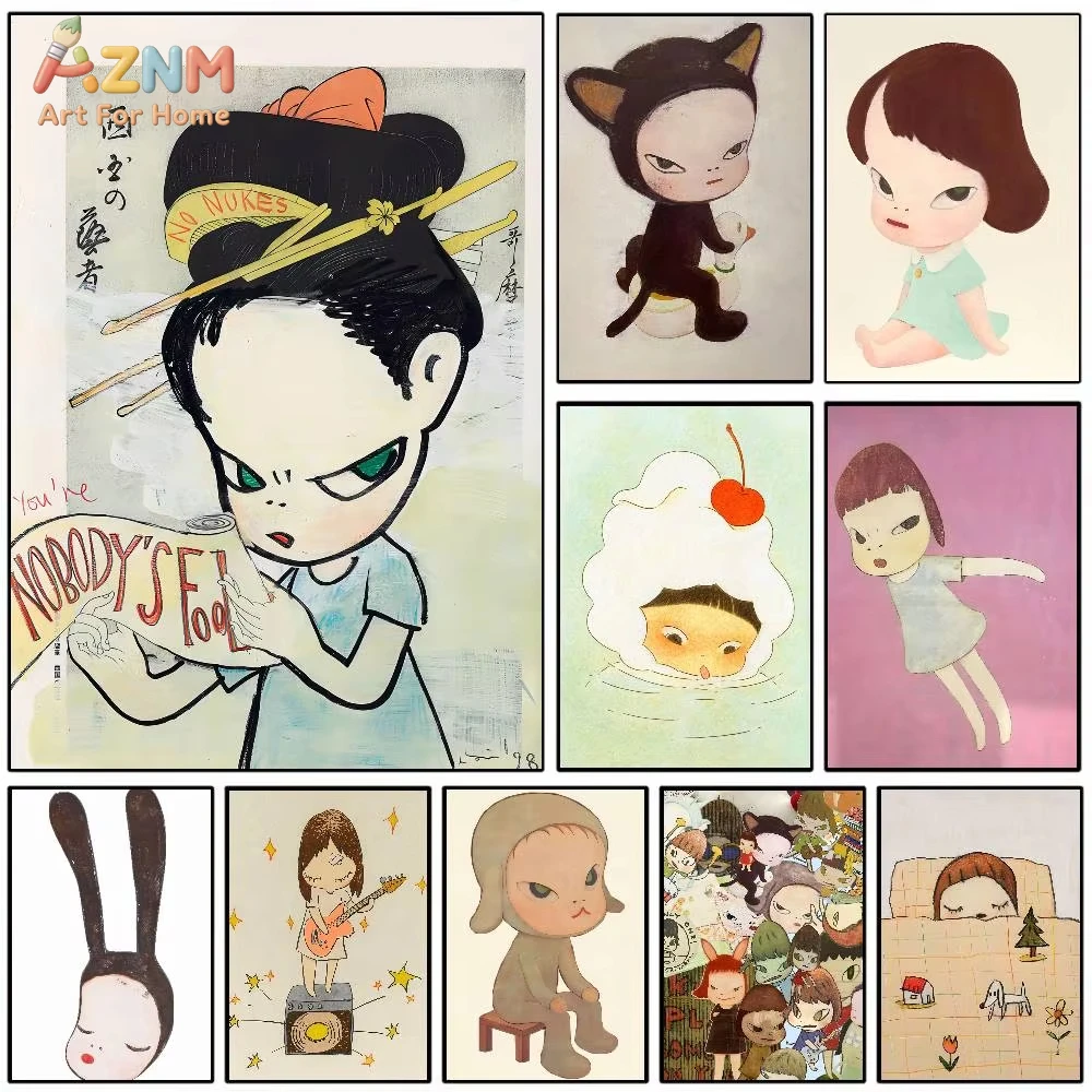 

1 шт. HD-постер с изображением Йошитомо Нары: «Меланхолия» – водонепроницаемое эстетическое украшение для дома, гостиной, спальни, общежития, бара