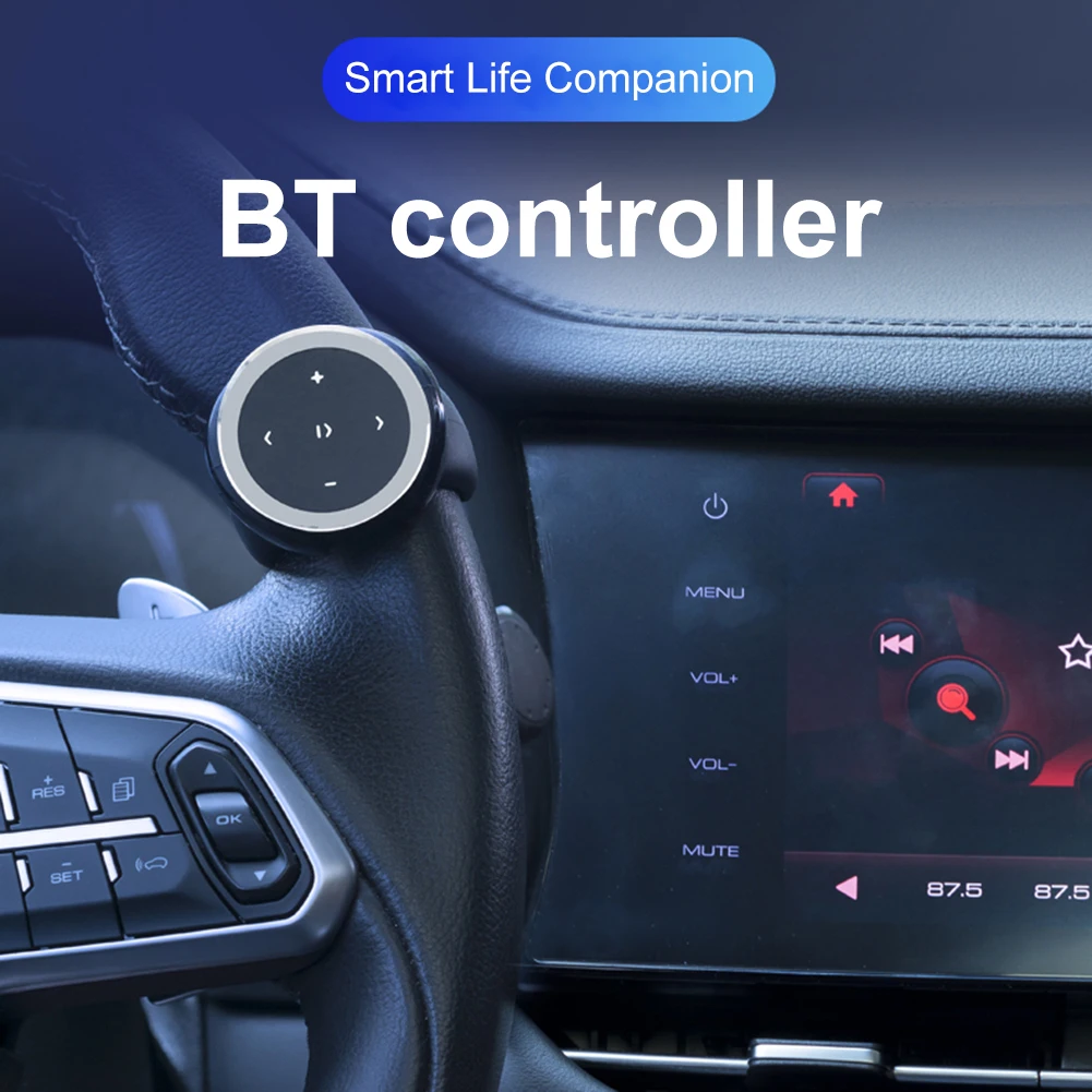 Wireless Remote Control IP67 Waterproof Car Steering Wheel Music Play Remote Control Bluetooth-compatible for IOS Android Phone