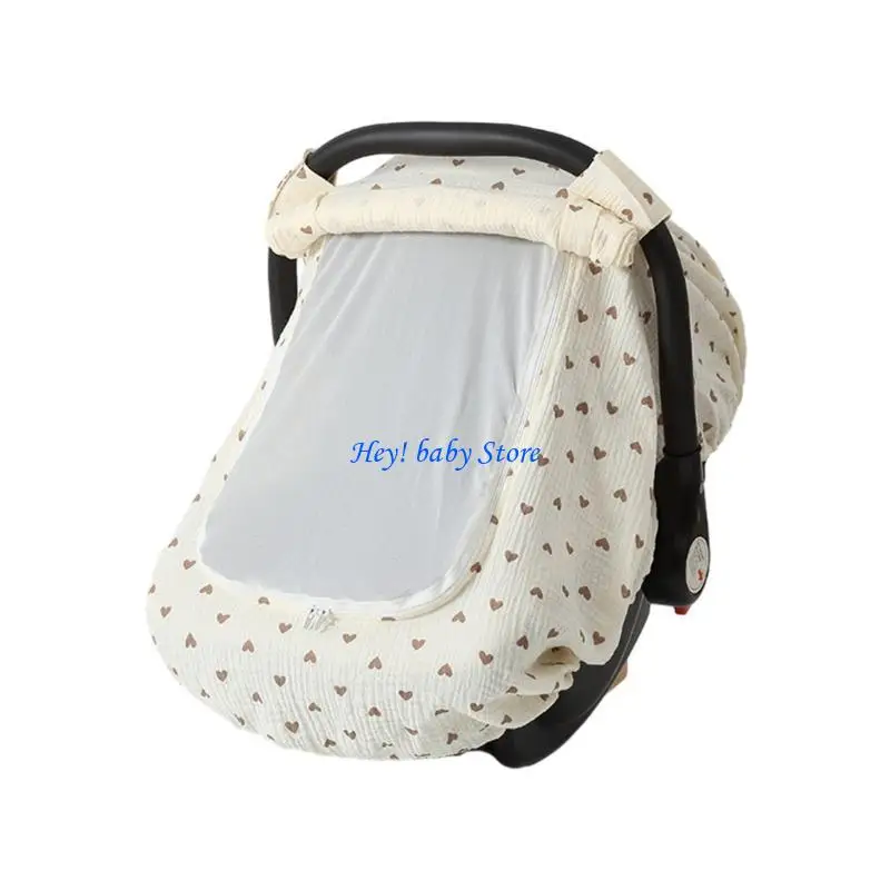 

Q1FE Stretchy Cotton Car Canopy Breathable Cover with Convenient Peep