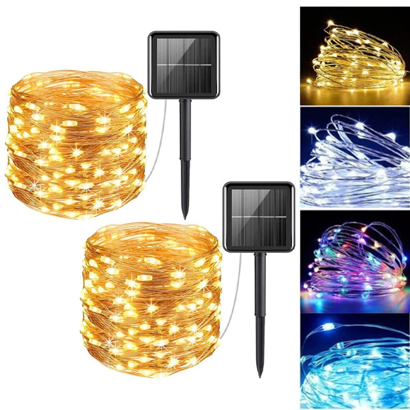Outdoor Solar LED Light Festoon Lamp Garden Fairy Light String Led Twinkle Lamp Wedding Christmas Garland Yard Decoration