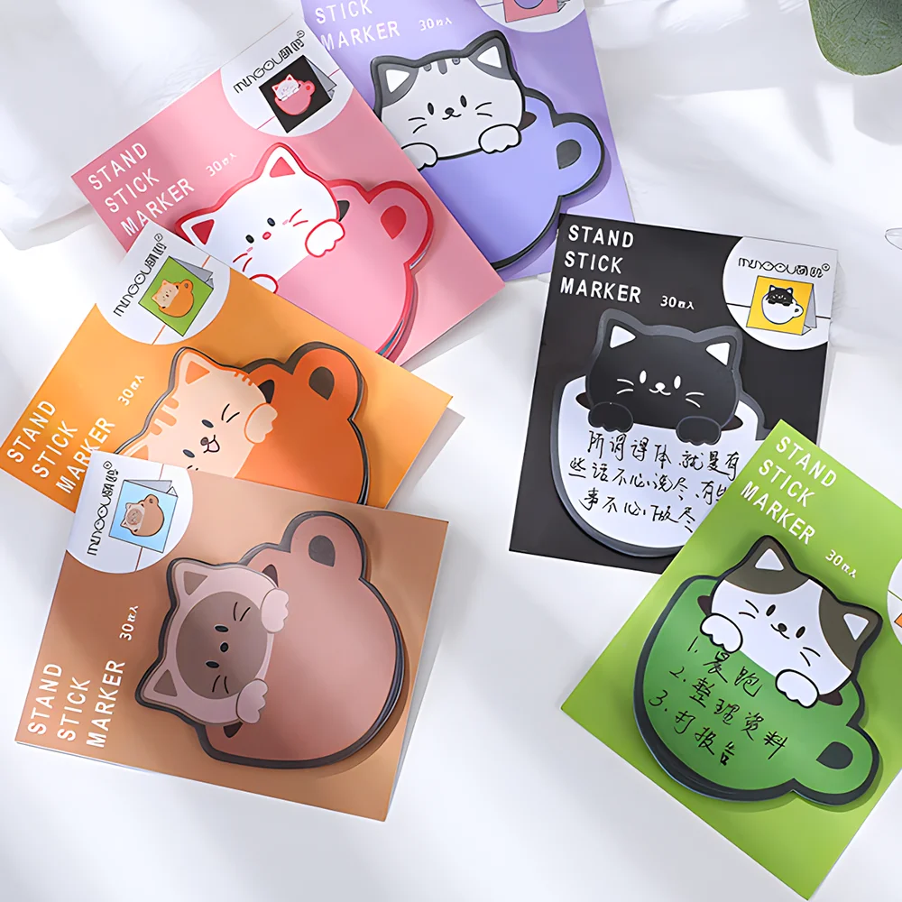 Kawaii Cat Sticky Notes, Cute Memo Pad, Post Notepad, Funny Journal, Staacquersing Ple, Diary Sticker, License Index Tab, Checklist To Do