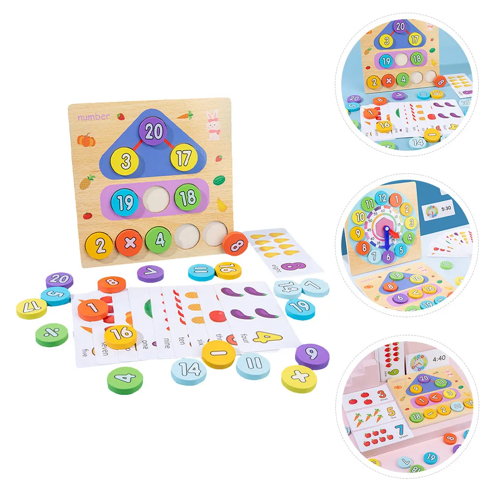 

Набор: цифровые часы, буквенный и числовой пазл-головоломка, развивающая доска для раннего обучения, семейная игра для детей