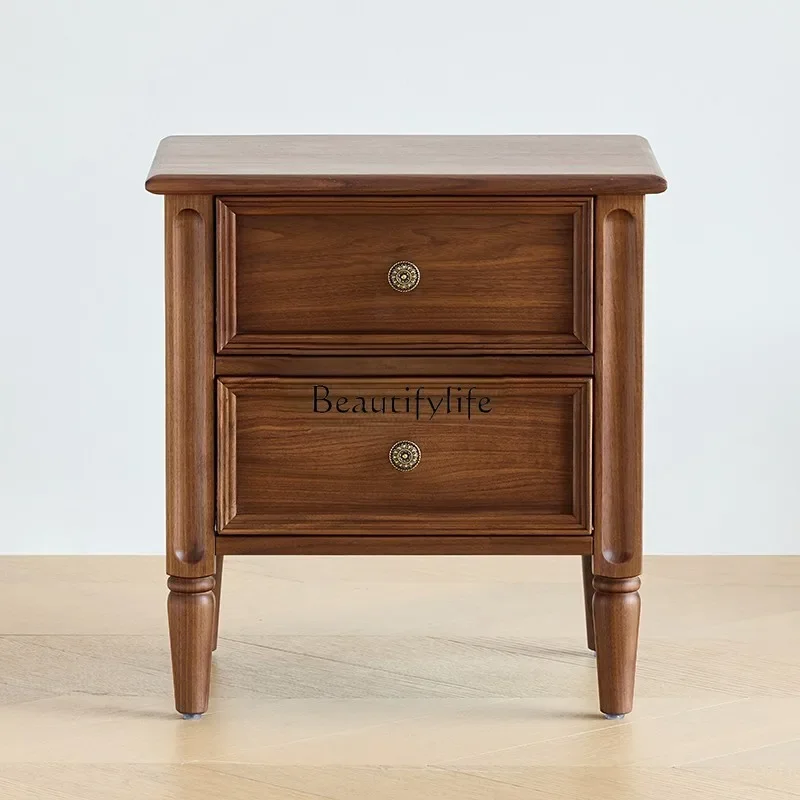 

FG28North American black walnut bedside table solid wood bedside American storage cabinet