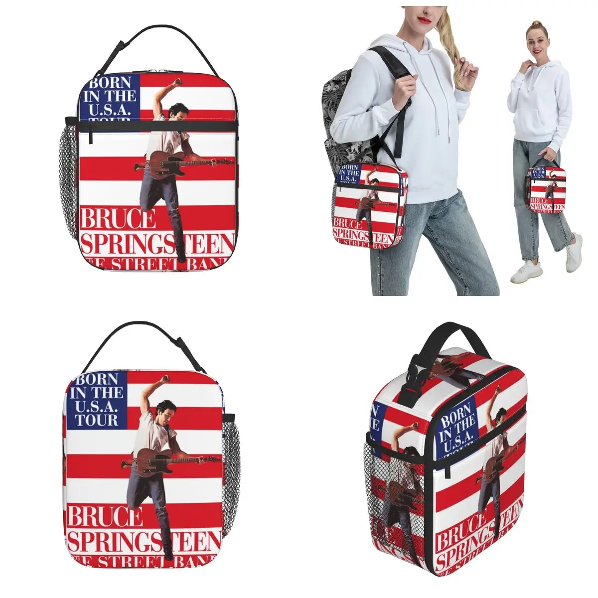 Bruce Springsteen 2024 World Tour Thermal Insulated Lunch Bag for School Rock Music Portable Food Bag Thermal Cooler Lunch Box