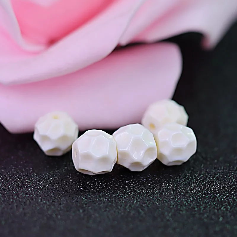 Mammoth Ivory Accessories Natural Carved Spacer Beads Beiyun Pot Cover Knob Non-Phase Beads Surface Cutting Beads DIY Crafts