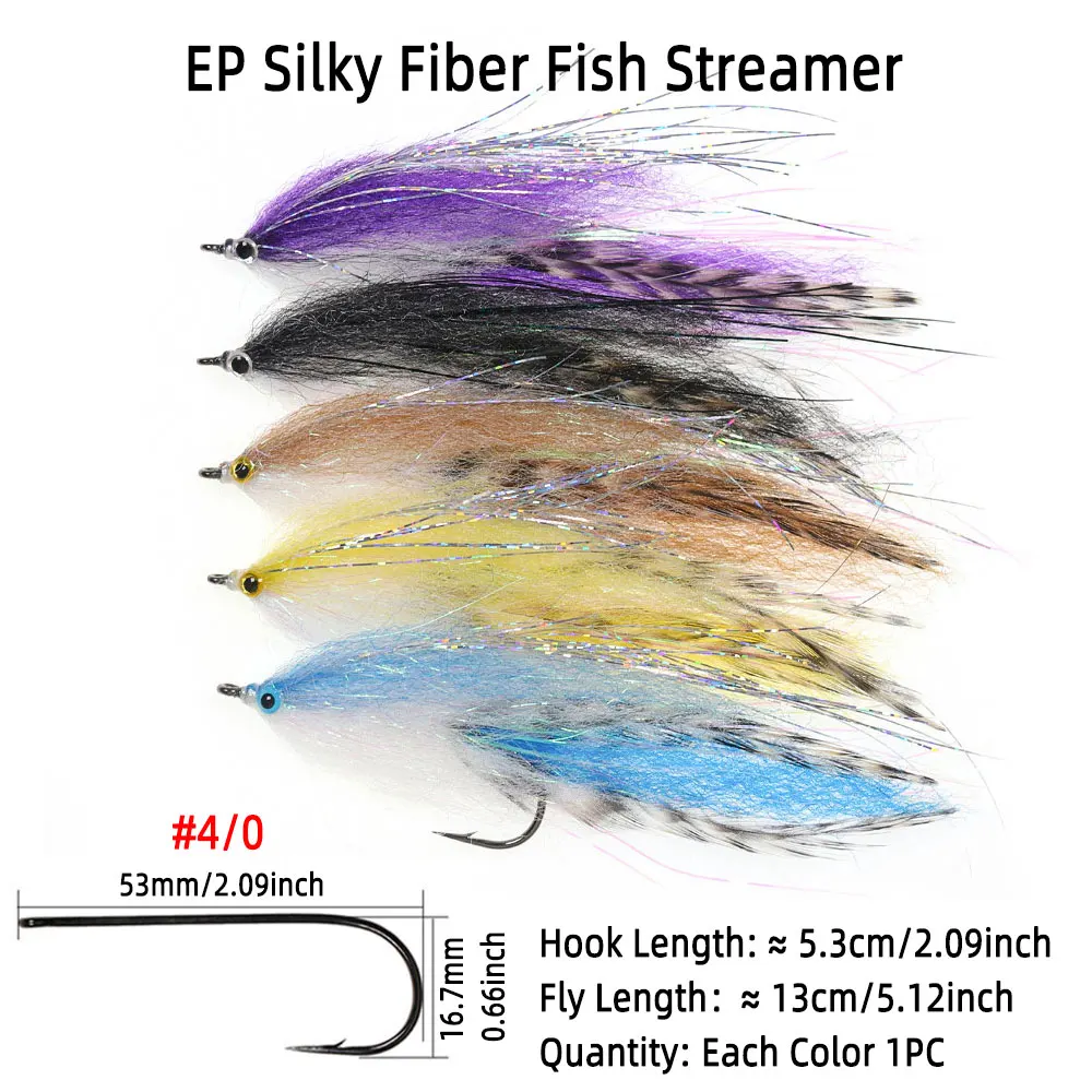 Bimoo Kit Moscas Streamer para Lubina Trucha Señuelos Marinos - imagen 2