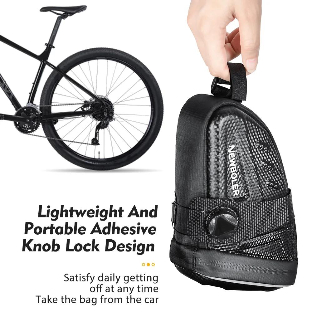 NEWBOLER Fahrrad Satteltasche Wasserdichte EVA Hard Shell Rennrad Schwanz Tasche Reflektierende Gestreifte Fahrrad Hinten Tasche Fahrrad Zubehör – Detail 9