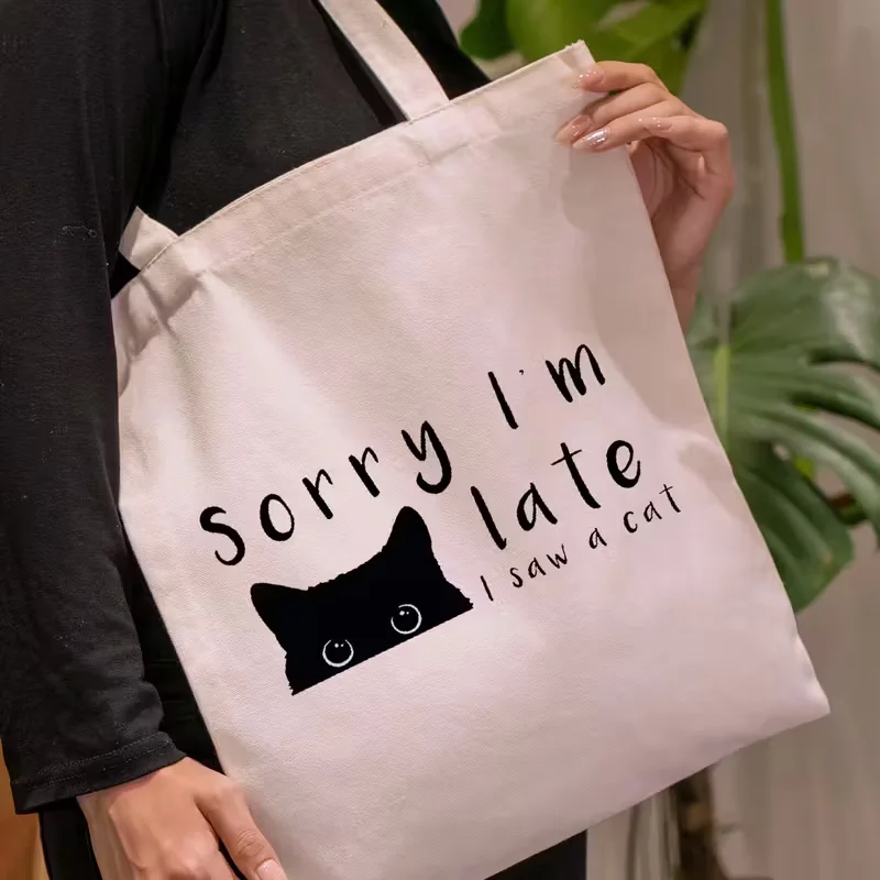 Cute and Quirky Kitten Handbag  Womens Shoulder Bag Large Capacity Foldable Handbag Suitable for Shopping or Commuting