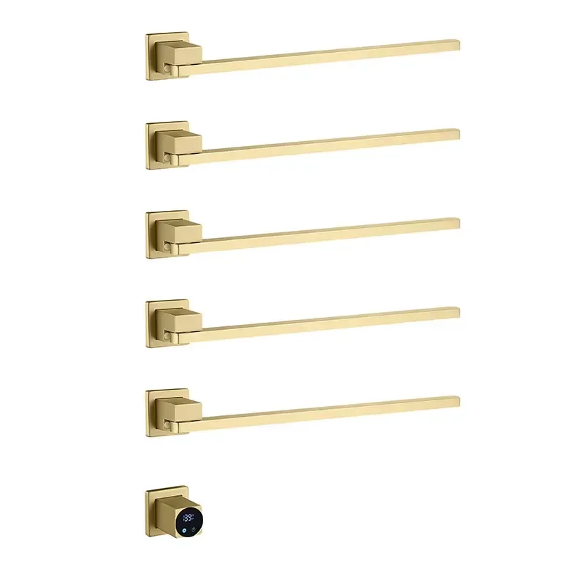 Rotating Digital Display Towel Rack Electric Heating Towel Dryer Concealed Wall Mounted Towel Bar Bathroom