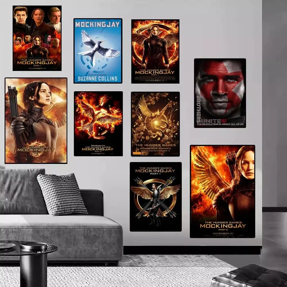 The Hunger Games 3 ملصقات فيلم لاصقة ملصق ورق أبيض DIY ملصقات حائط لغرفة البار والمقهى #4