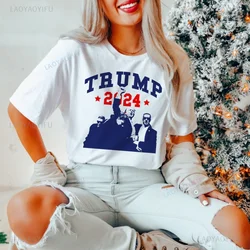 Trump Take America Back 2024 Tshirt Make America Great Again Woman Graphic T Shirts Fight Donald Trump Cotton Shirt Outdoors Tee