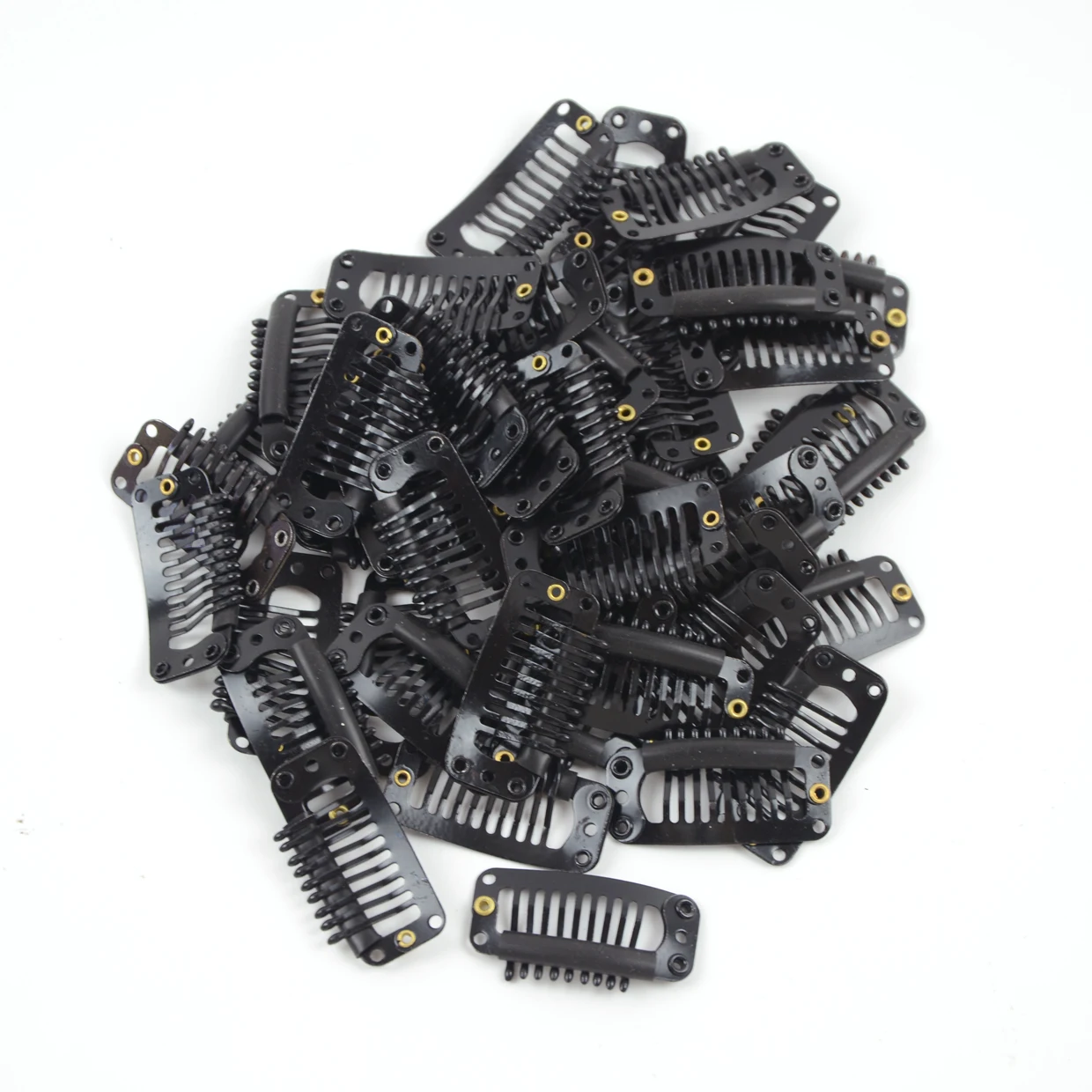 100 Stuks 32Mm/28Mm Hair Extensions Clips 9 Tanden/8 Tanden Pruik Kam Clips Snap Hair Extension Accessoires Tool