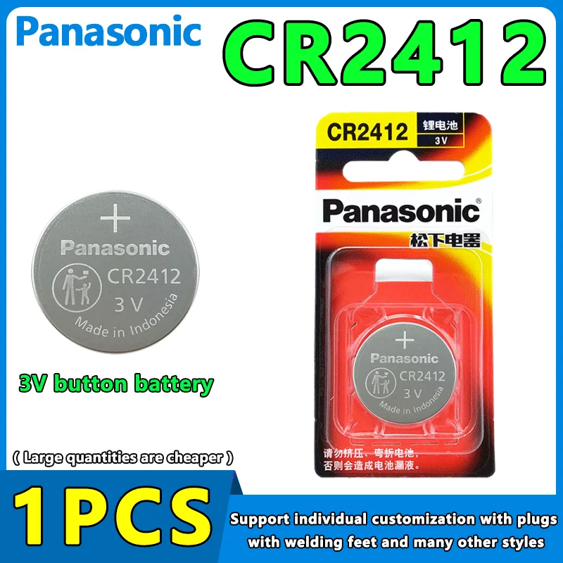 

1PCS Panasonic Original CR2412 3V 100mAh Button Cell Battery Lithium Coin Batteries For Car Controller Watch Key Fobs Toys