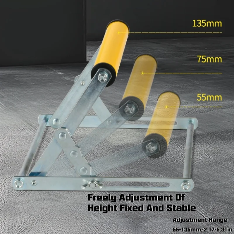 Height Adjustable Stainless Steel Cutting Machine Stand with Wheel-Foldable,Miter Saw Stand&Planer Stand for Material Support