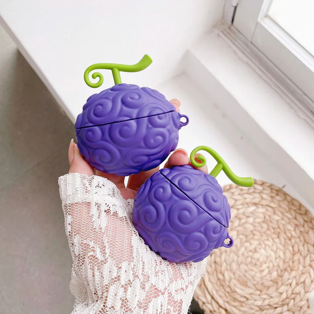 One Piece Devil Fruit Earphone Case Airpods Pro/1/2/3 Harajuku Anime Funda Airpods Case Bluetooth Headset Protective Cover Toys