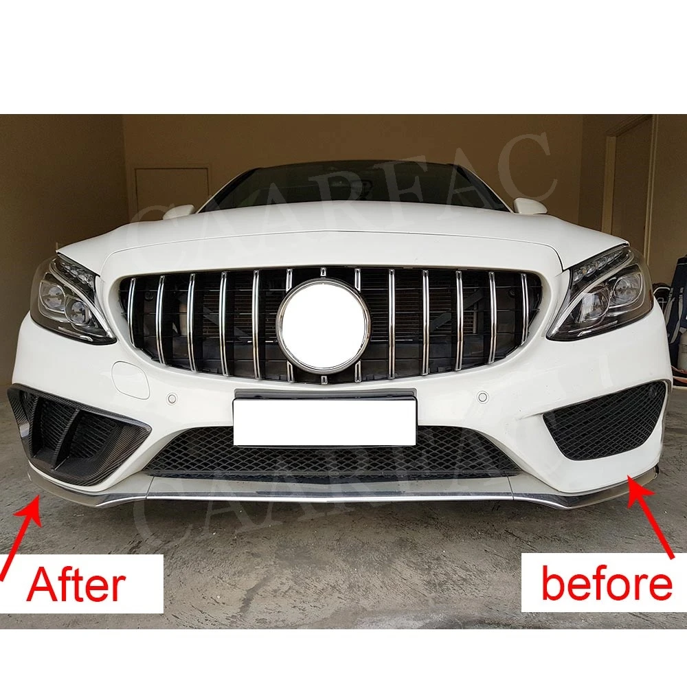 For C Class Front Bumper Air Vent Outlet Cover Trim FogLamp Grill Frame for Mercedes Benz W205 C43 C180 C200 Sport 2015-2019