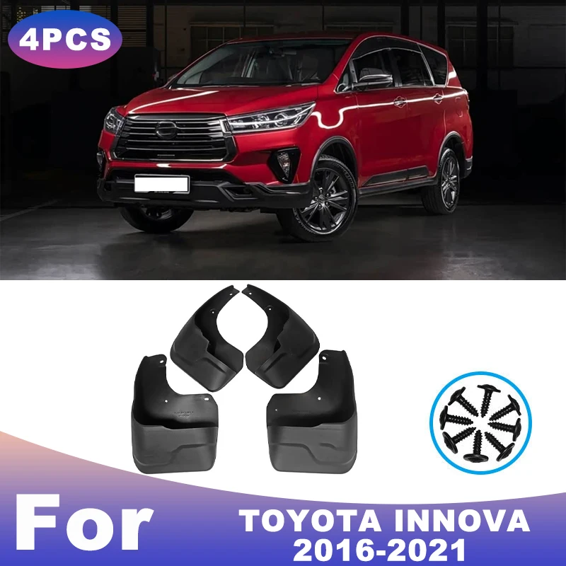 

For TOYOTA INNOVA 2016-2021 Automotive Tire Mudguard Waterproof Prevent Mud Splashing Car Mud Flaps Fender Trim 4pcs Accessories