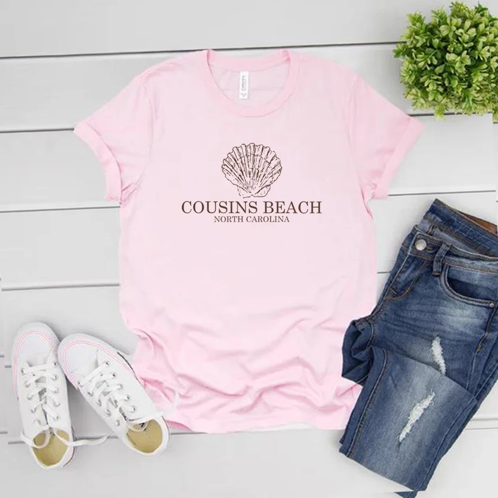 Vintage Cousins Beach T Shirt The Summer I Turned Pretty T-Shirt TV Series Tshirt Women Graphic T Shirts Summer Casual Tees Top