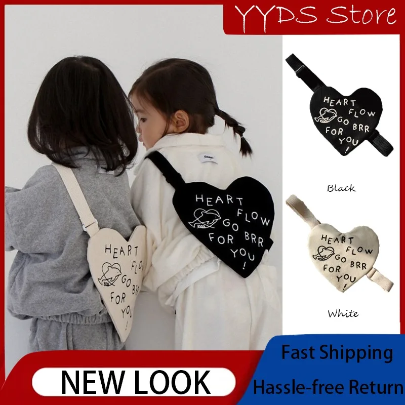

Korean Ins Kids' Backpack: Preschool, Unisex, Travel, Letter Decor, Small Crossbody Bag for Toddlers