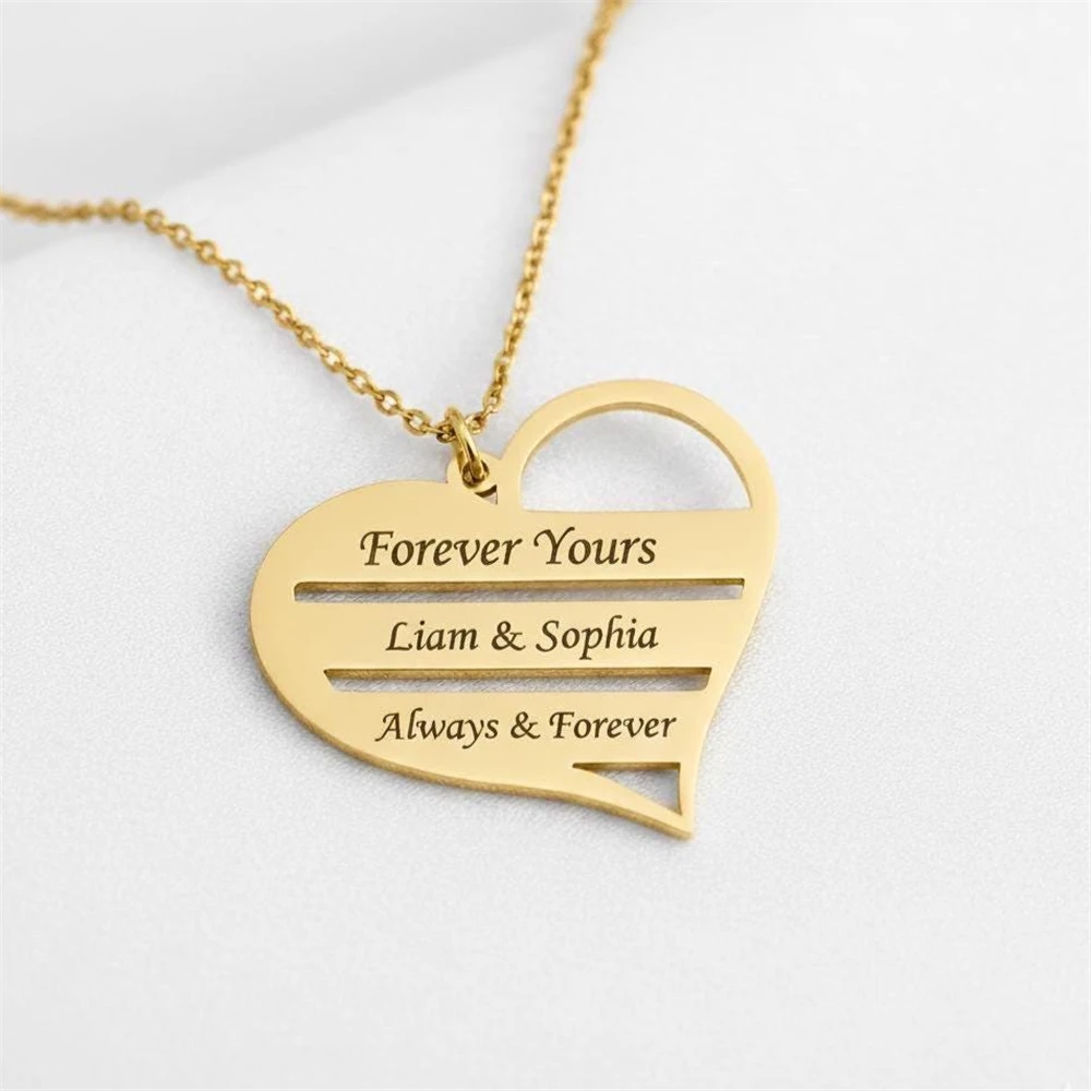 مخصص صديقة القلب قلادة مجوهرات شخصية محفورة تاريخ اسم قلادة الفولاذ المقاوم للصدأ قلادة Collares Para Mujer #3