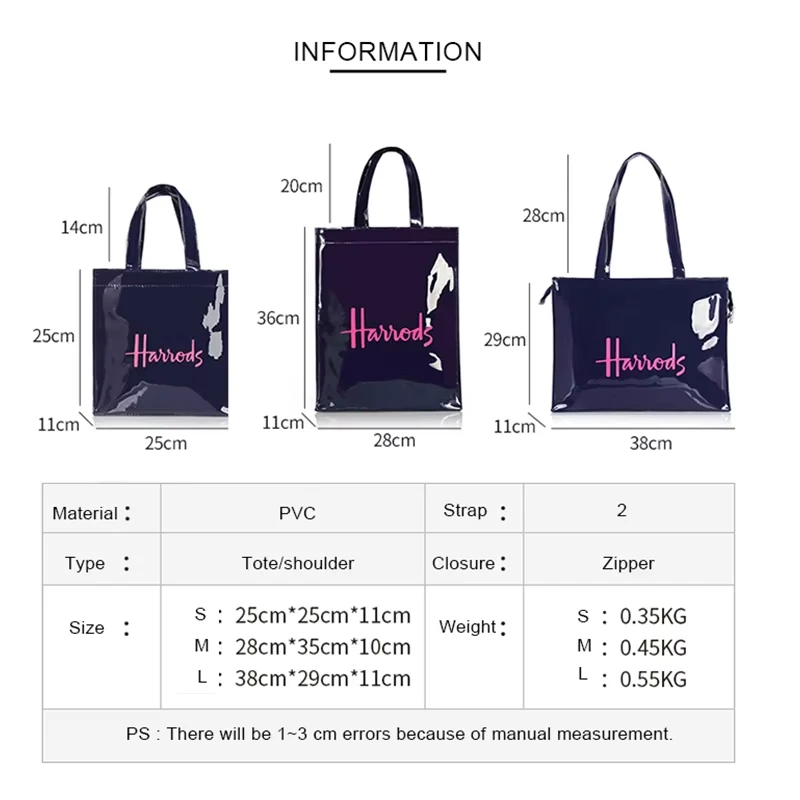 MABULA PVC Simple Fashion Reusable Shopper Handbag Luxury Brand Eco Friendly Large Capacity Waterproof Summer Beach Shoulder Bag