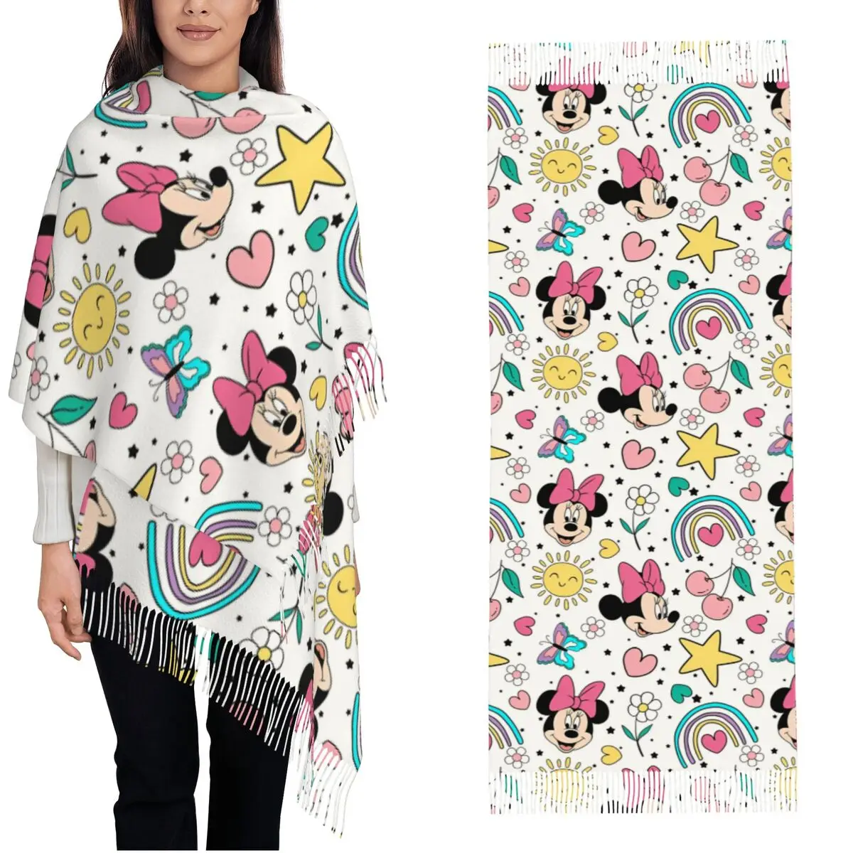 

Women's Tassel Scarf Minnie Large Winter Fall Shawl and Wrap Gifts Cashmere Scarf