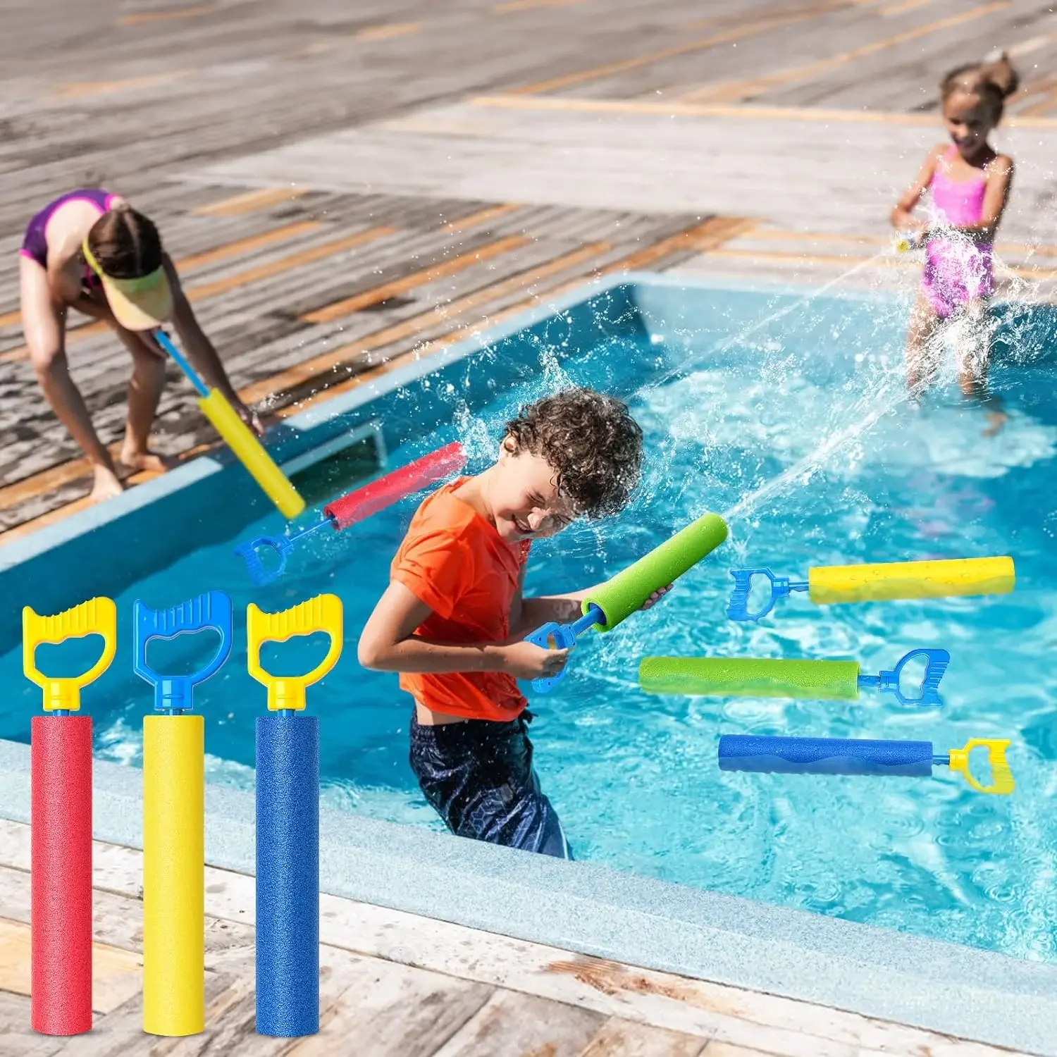 Sparatutto in schiuma d'acqua, pistole ad acqua Blaster ad acqua per la spiaggia della piscina, giocattoli per pistola ad acqua all'aperto per bambini adulti-colore casuale