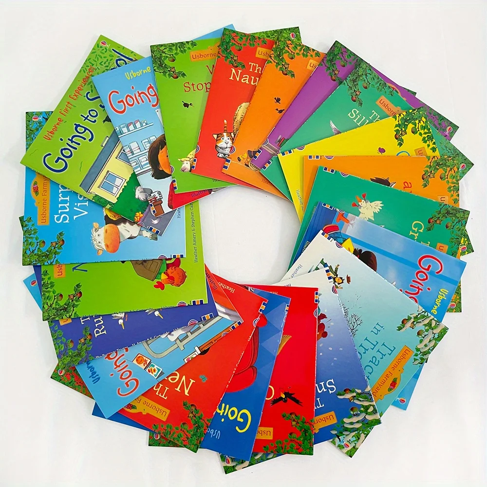 Farm-Themed English Storybooks 20-Book Set, Illustrated Beginner Vocabulary & Reading, Social-Emotional Stories for New Readers