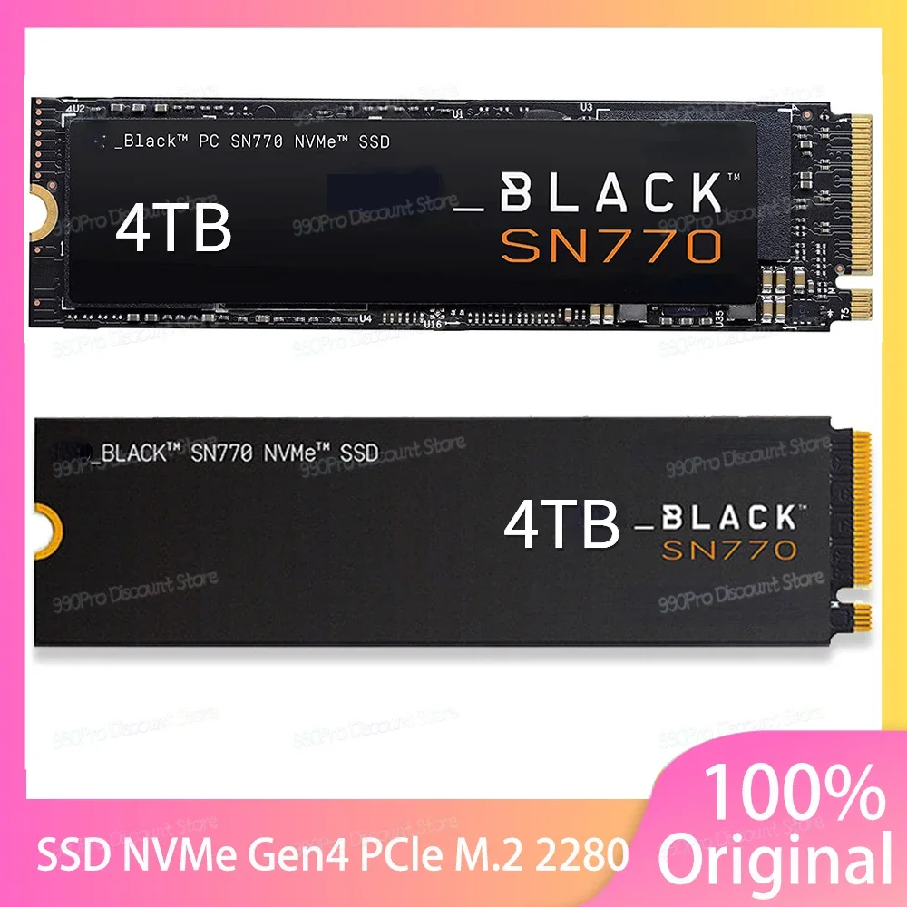 

SN770 Internal SSD 1TB 500GB 2TB 4TB SSD NVMe M.2 2280 PCIe 4.0 X4 SSD Drive Solid State Disk for PC PS5 Desktop