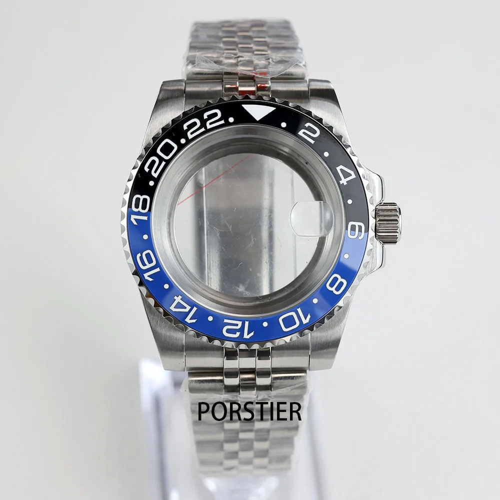 40mm Watch Case 904L Stainless steel Jubilee bracelet Sapphire Glass for Seiko NH34 NH35 /36 Movement GMT Yacht-Master Cases image 3
