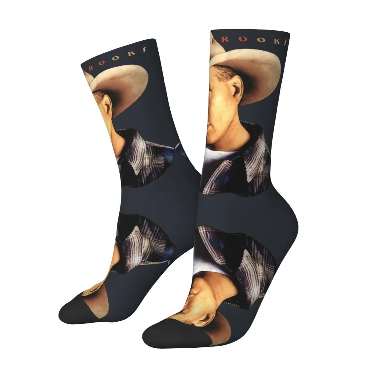 Funny Distressed 90s Garth Brooks Sock for Men Hip Hop G-garth brooks Seamless Pattern Printed Crew Sock Gift official-website