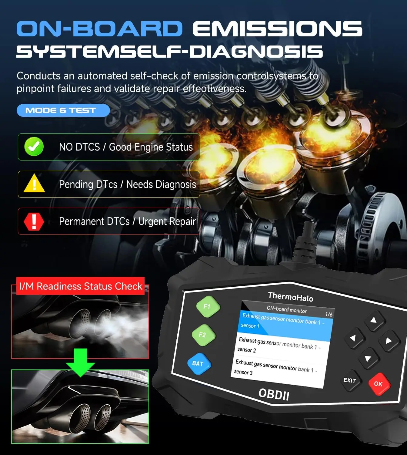Scanner OBD2 profissional, leitor de código OBDII para todos os veículos 1996 - Presente