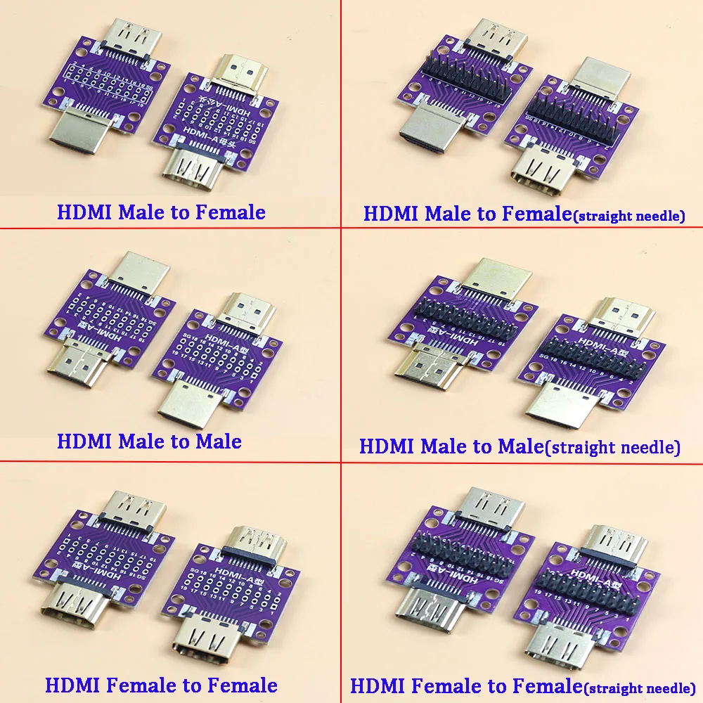 

1/2/5pcs HDMI male to female test adapter board with PCB board, male to female mutual conversion circuit board
