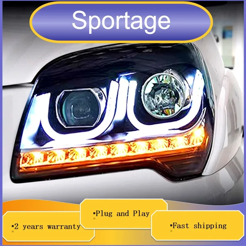 

Автомобильные аксессуары для Kia Sportage Head светильник 2007-2013 Sportage передние фары DRL поворотный сигнал Ближний Дальний свет проектор