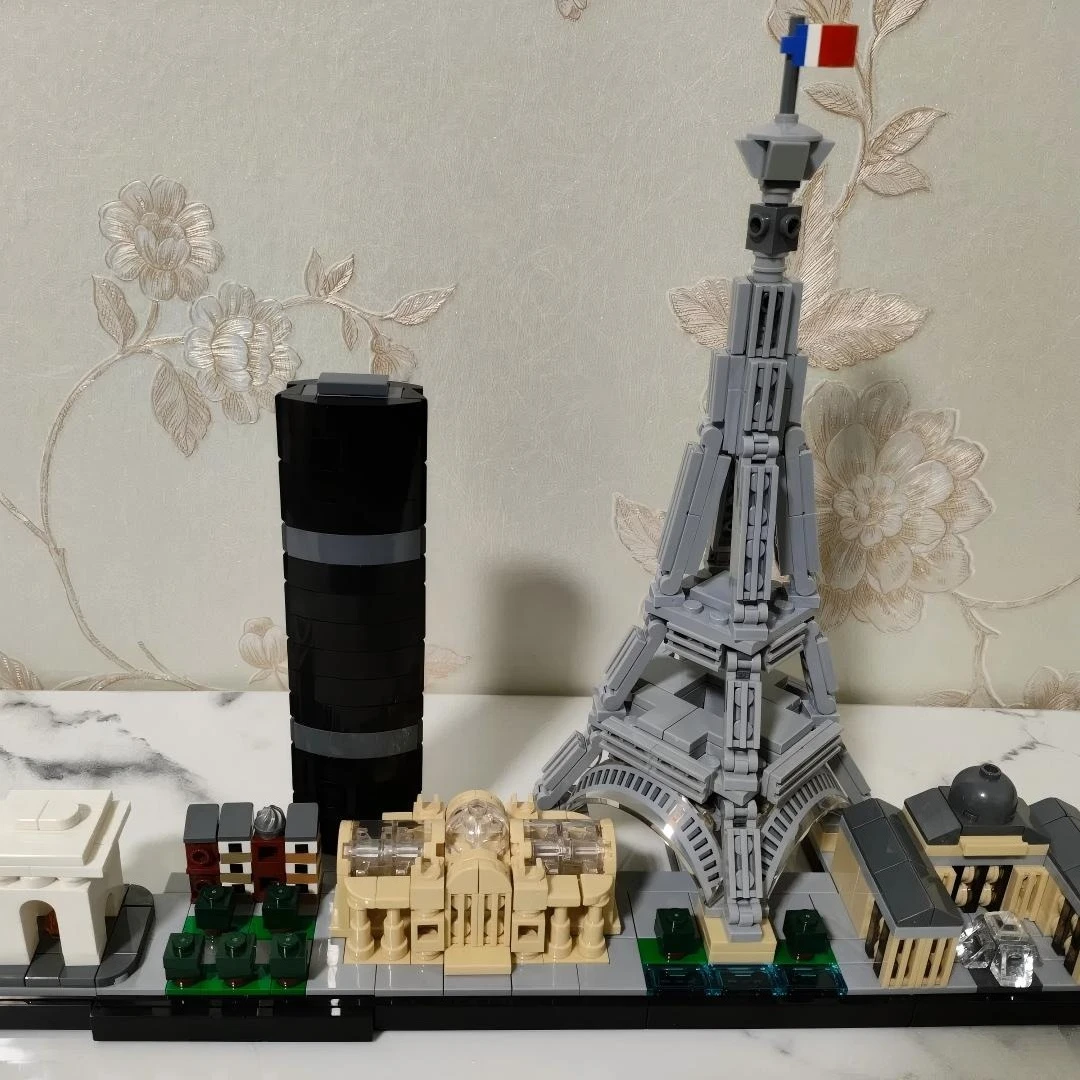 Espectacular Paris Skyline 21044 Conjuntos de blocos de construção adequados para presentes de Natal compatíveis com partículas Legoed, 649 unidades.