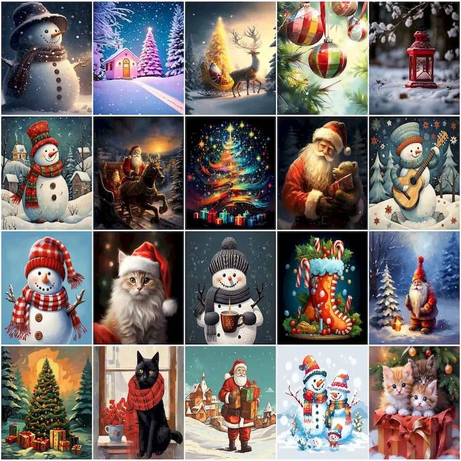

GATYZTORY Paint By Numbers For Drawing Christmas gift Digital Paintings On Number Handicraft Crafts Color Markers Adult Coloring