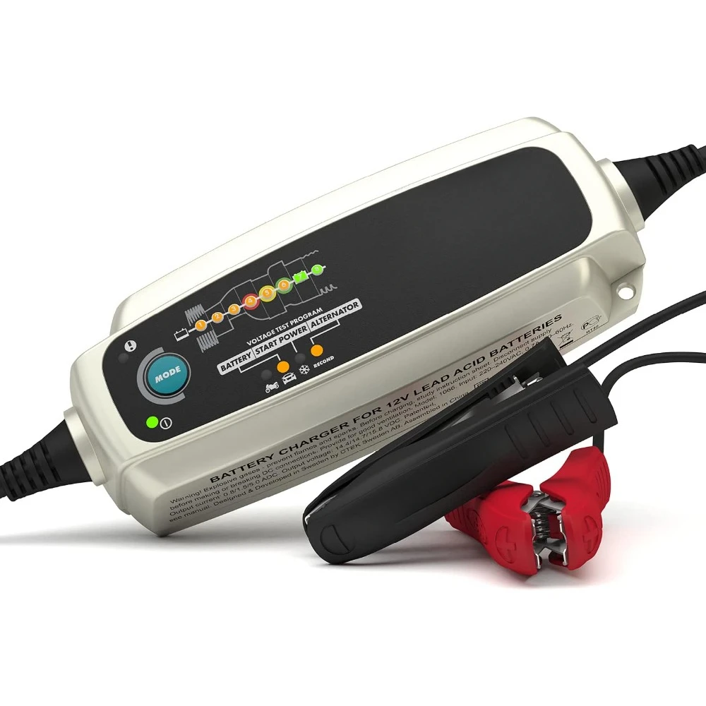 4.3 TEST & CHARGE, 12 Volt Fully Automatic Charger with Unique Battery And Alternator Testing, Ideal for Long Term Storage