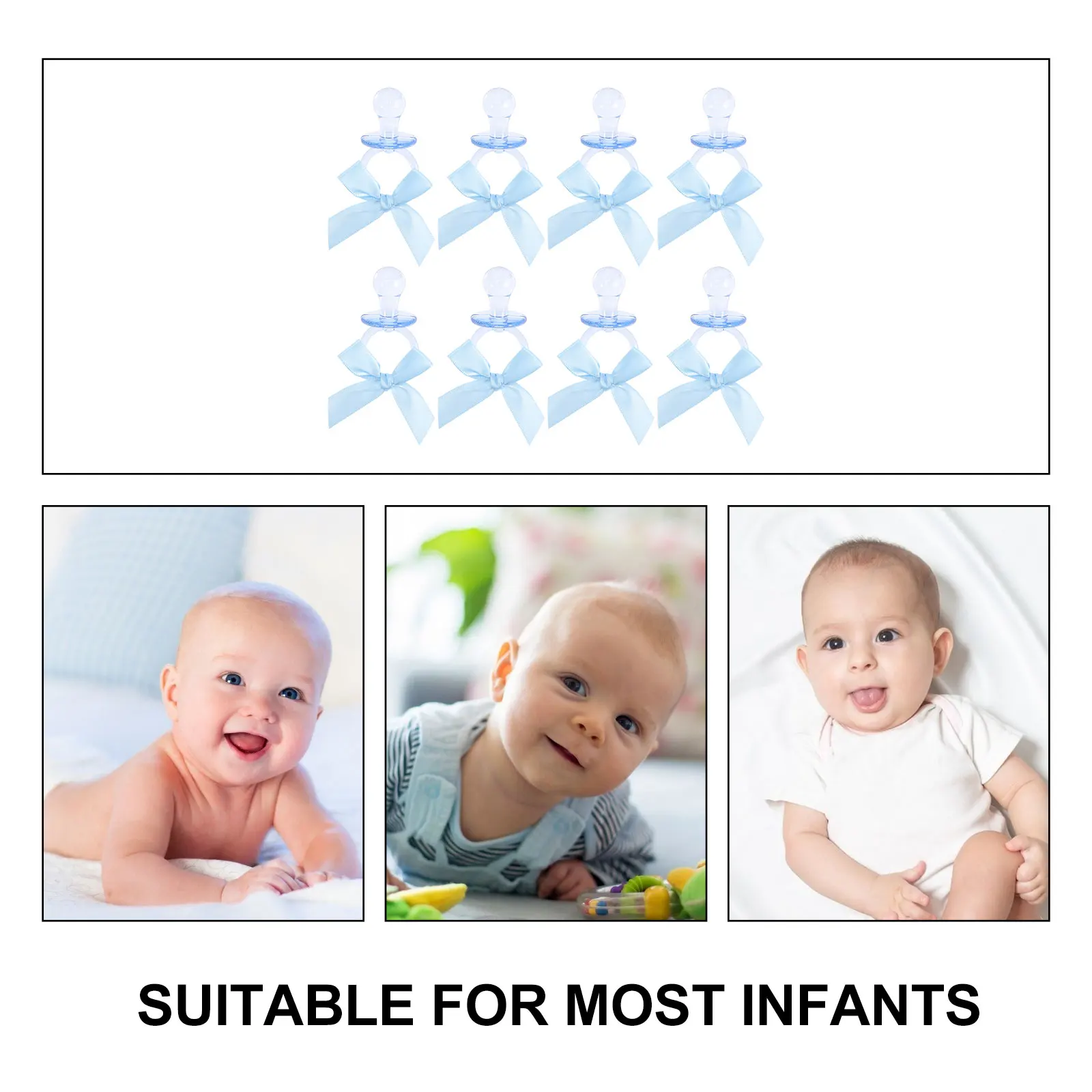 

20pcs Pacifier Decorations Durable Resin Plastic Bow Charms for Baby Shower Games Prizes Party Supplies Favors Gifts