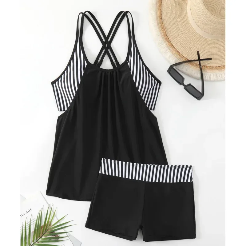 New Swimsuits Black Tankini Sets Female Swimwear Push Up For Beach Wear Two-Piece Bathing Suits Pool Women Swimming Suit 2025