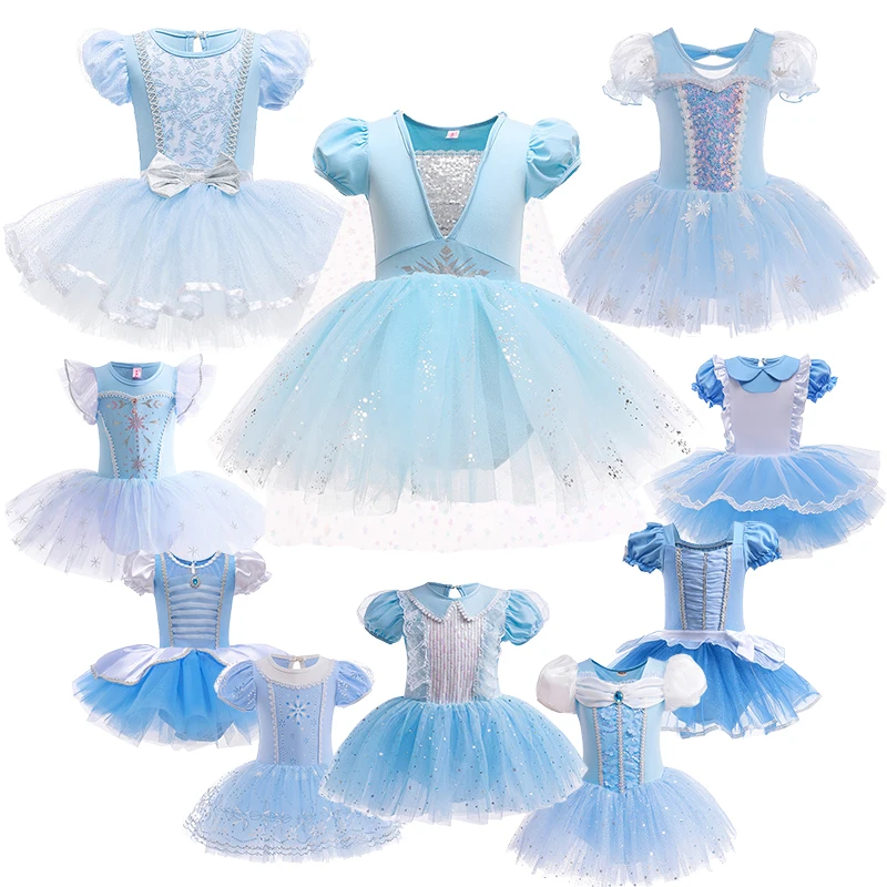 Vestido de Ballet Elza Cenicienta, disfraz de princesa, ropa elegante para niñas, Ropa de baile para fiesta de Carnaval y cumpleaños