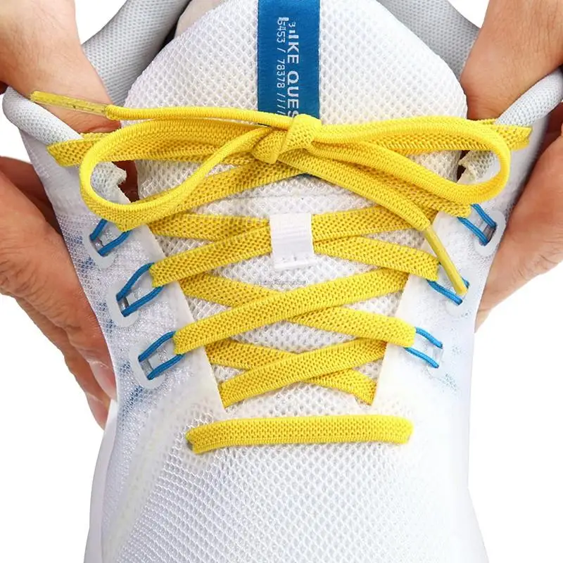Elastische, flache, klassische Schnürsenkel für Sneaker, 7 mm breit, für Kinder und Erwachsene, Gummibänder für Schuhe, Schuhzubehör, 1 Paar. – Detail 8