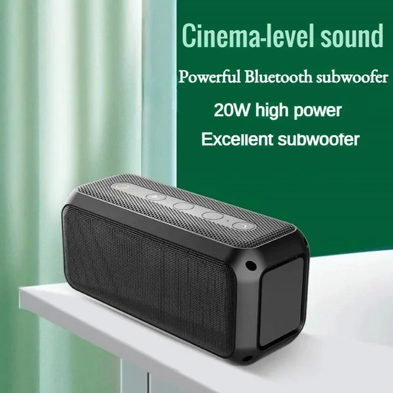 TWS Wireless Stereo 20W Soundbox Deep Bass Hi Fi Portable Bluetooth Speaker Hands-free Call Outdoor Waterproof Column Boombox TF