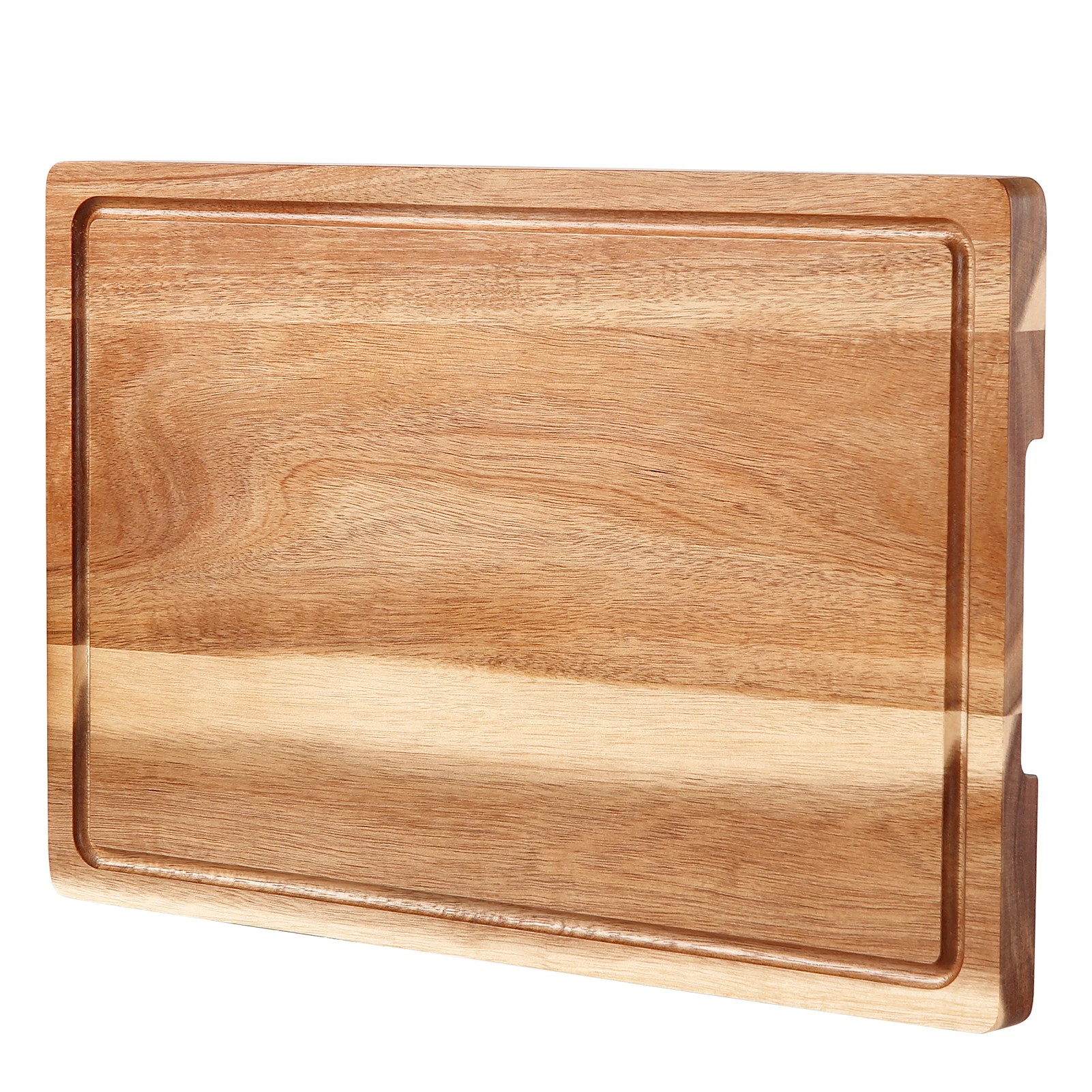 Durable Acacia Wood Cutting Board, Extra Large 18x12 Inch Butcher Block with Deep Juice Groove, Reversible Design for Kitchen, Food Prep, Meat, Vegetables, Delicatessen, Cheese